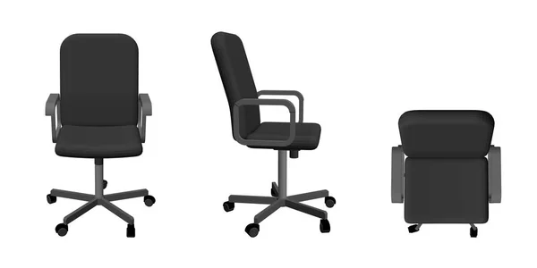 Καρέκλα Γραφείου Απομονωμένα Λευκό Φόντο Εικονογράφηση Φορέα Διάφορα Viewes — Διανυσματικό Αρχείο