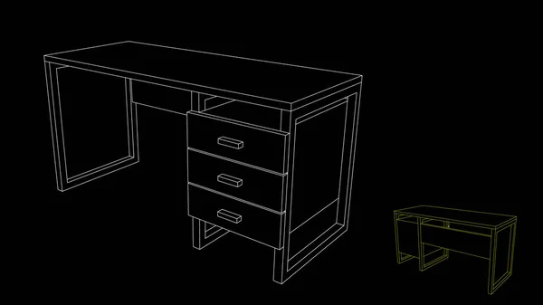 Escritorio Oficina Vacío Ilustración Del Esquema Vectorial — Archivo Imágenes Vectoriales