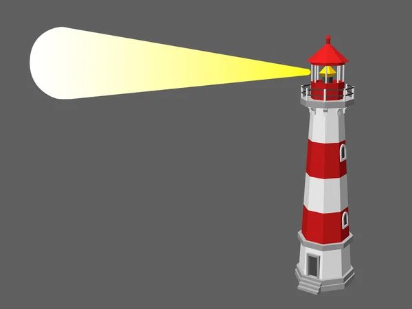 Farol Isolado Sobre Fundo Cinzento Ilustração Vetorial —  Vetores de Stock