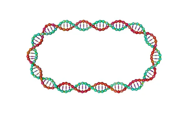 Dna Strand Frame Isolated White Background Rendering Illustration — Stock Photo, Image