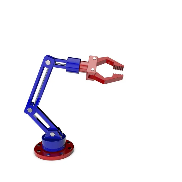 Braccio Robotico Isolato Sfondo Bianco Illustrazione Rendering — Foto Stock