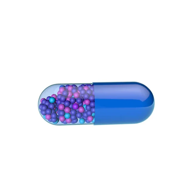 Capsule Pill Isolated White Background Rendering Illustration — Stock Photo, Image