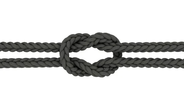 Kötél Tér Knot Isolated Fehér Background Renderelés Illusztráció — Stock Fotó