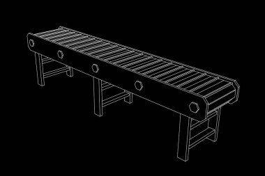 Boş konveyör bant. Vektör anahat çizim.