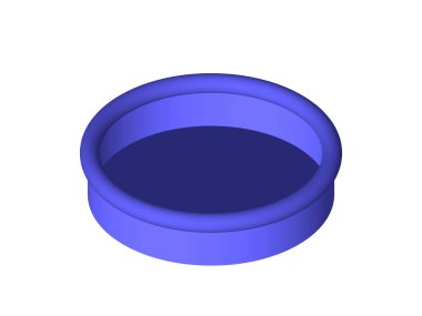 Yüzme Havuzu. Beyaz arka plan üzerinde izole. 3D vektör çizim. İzometrik projeksiyon.