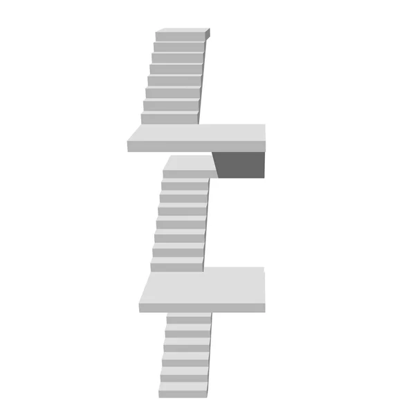 Σκάλα Πλατφόρμες Απομονωμένα Λευκό Φόντο Εικονογράφηση Φορέα Μπροστινή Όψη — Διανυσματικό Αρχείο