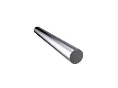 Metal bar yuvarlak. Beyaz arka plan üzerinde izole. 3D render illüstrasyon.