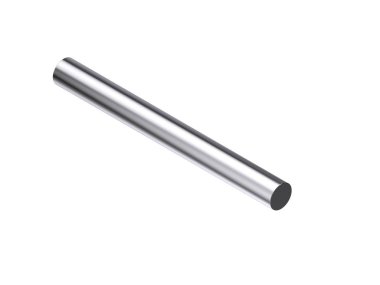 Metal bar yuvarlak. Beyaz arka plan üzerinde izole. 3D render illüstrasyon. İzometrik projeksiyon.