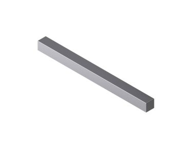 Metal bar kare. Beyaz arka plan üzerinde izole. 3D render illüstrasyon. İzometrik projeksiyon.