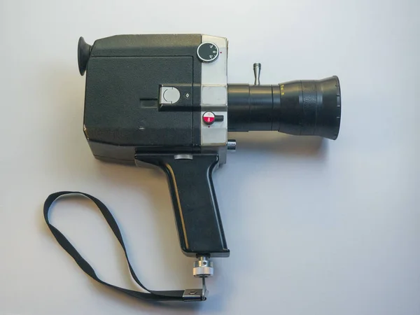 Retro 16Mm Videocamera Witte Achtergrond — Stockfoto