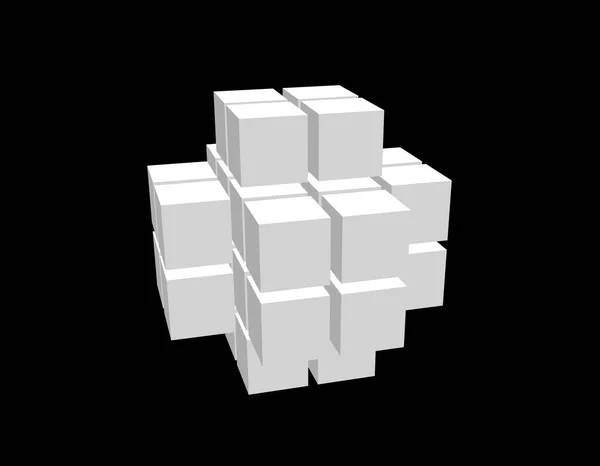 Forma Abstrato Cubos Isolado Fundo Preto Ilustração Vetorial — Vetor de Stock
