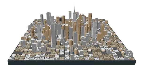 Şehir Modeli Beyaz Arka Plan Üzerinde Izole Vektör Çizim Önden — Stok Vektör