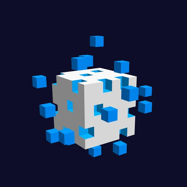 Cube Petits Cubes Concept Big Data — Image vectorielle