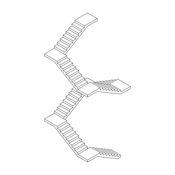 Escalier Avec Quais Illustration Vectorielle Projection Isométrique — Image vectorielle