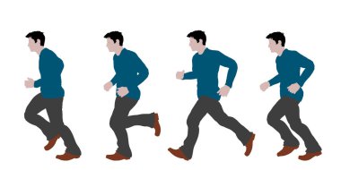 Çalışan adam. Beyaz arka plan üzerinde izole. Vektör çizim. Düz stil.