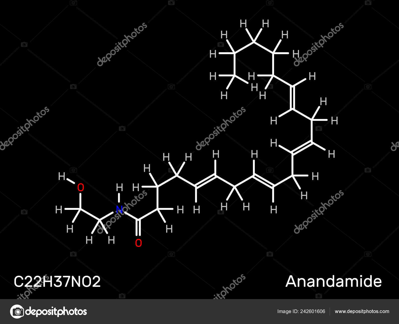 Anandamida Fórmula Estrutural Neurotransmissor Endógeno Ilustração Vetorial  imagem vetorial de eestingnef© 242601606