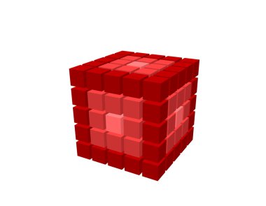 Küpleri Soyut 3d küp. Beyaz arka plan üzerinde izole. Vektör çizim.