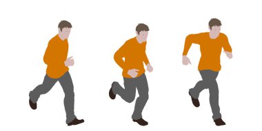 Çalışan adam. Beyaz arka plan üzerinde izole. Vektör çizim. Düz stil.