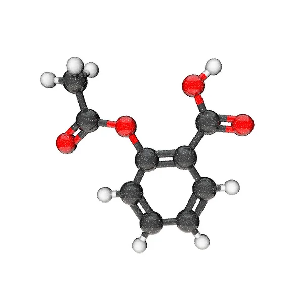 Molécula Modelo Droga Aspirina Isolado Fundo Branco Ilustração Vetorial Estilo —  Vetores de Stock