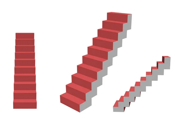 Escalier Isolé Sur Fond Blanc Illustration Vectorielle Des Points Vue — Image vectorielle