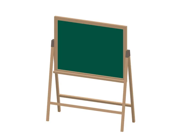Chalkboard Vazio Isolado Fundo Branco Ilustração Vetorial Projecção Diametral — Vetor de Stock