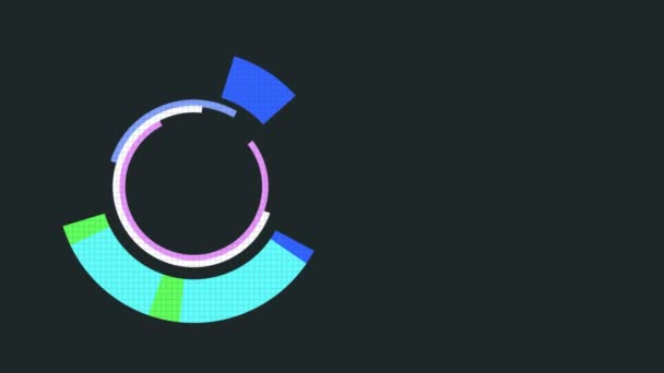 Moving Donut Chart Abstract Colorful Animation — Stock Video