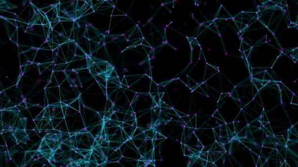 Plexo Linhas Pontos Fundo Movimento Abstrato Rede Rede Molecular — Vídeo de Stock