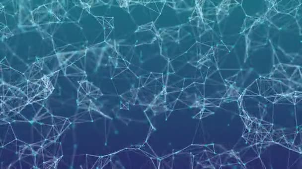 Сплетение Линий Точек Абстрактный Фон Движения Молекулярная Решетчатая Сеть Бесшовная — стоковое видео