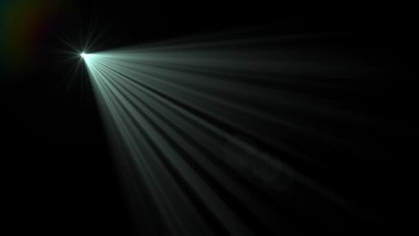 Diagonaal Bewegende Lens Flare Effect Zwarte Achtergrond Animatie — Stockvideo