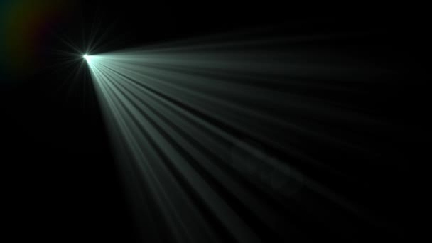 Effetto Flare Lente Mobile Diagonale Fondo Nero Animazione — Video Stock