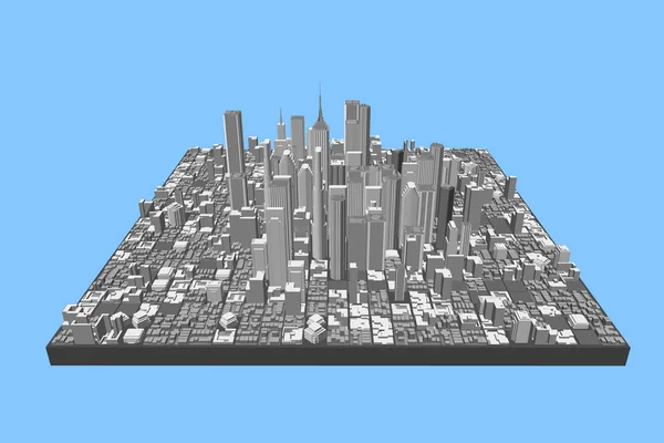 Modelo 3D de ciudad. Ilustración vectorial . — Archivo Imágenes Vectoriales