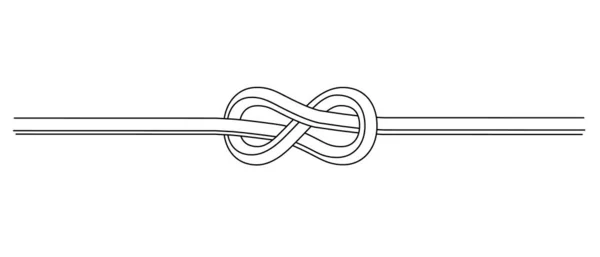 Rope Vlaamse knoop. Vector illustratie. — Stockvector