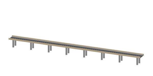 Camino en soportes. Aislado sobre fondo blanco. 3d Vector illust — Vector de stock