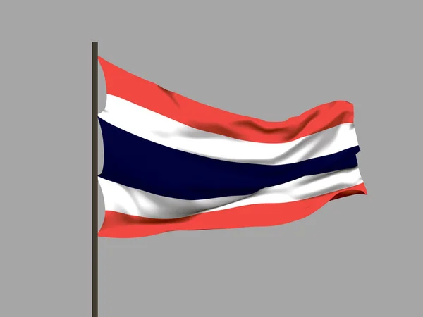 Wapperende vlag van Thailand. Vectorillustratie. — Stockvector