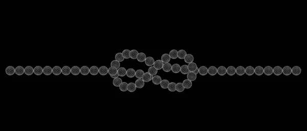 Абстрактний крихкий вузол сфери. Ізольовані на чорному тлі . — стоковий вектор