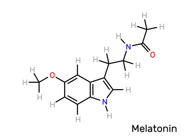 Структурная формула мелатонина. Векторная иллюстрация — стоковый вектор
