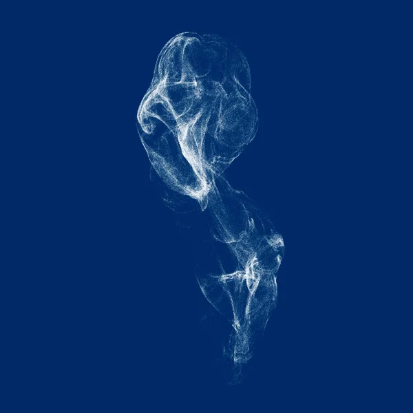Fumo branco. Isolado em fundo azul . — Vetor de Stock