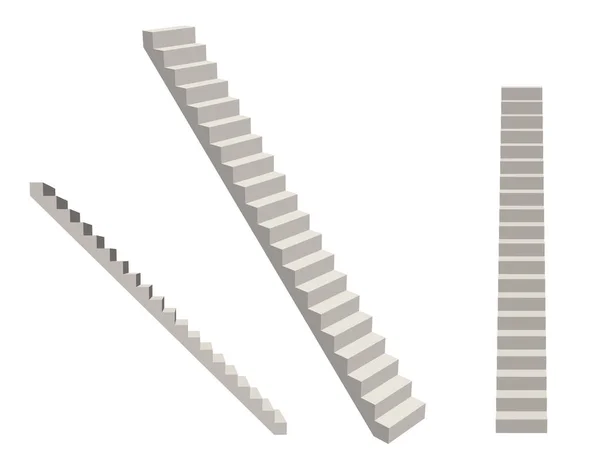 Treppe. Vereinzelt auf weißem Hintergrund. 3D-Vektorillustration. — Stockvektor