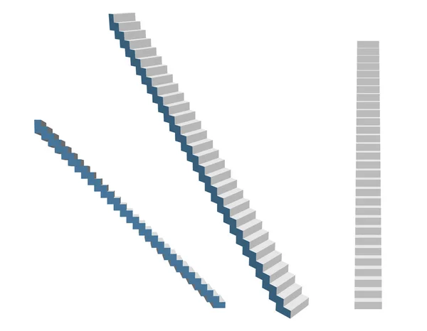 Treppe. Vereinzelt auf weißem Hintergrund. 3D-Vektorillustration. — Stockvektor