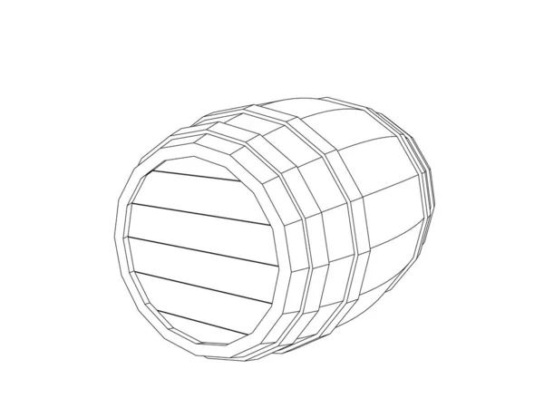 Barile di legno. Illustrazione dello schema vettoriale — Vettoriale Stock