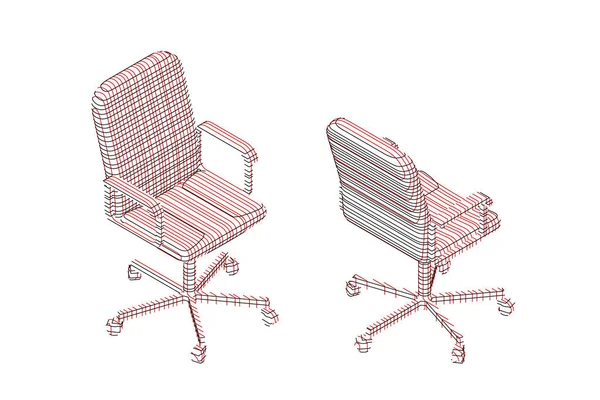 Randig kontorsstol. Contour vektorillustration — Stock vektor