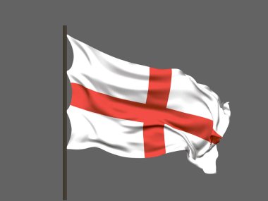 İngiltere bayrağını sallıyor. Vektör çizimi.