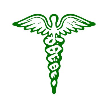 Tıbbi sembol. Beyaz üzerine izole edilmiş. Vektör Çizimi çizimi. 