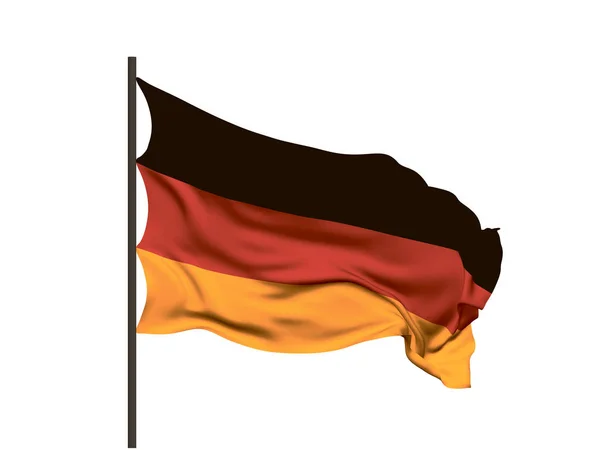 Waving flag of  Germany. Vector illustration. — Stock Vector