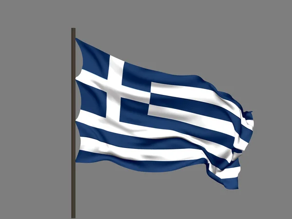 Integetett zászló, Görögország. Vektoros illusztráció. — Stock Vector