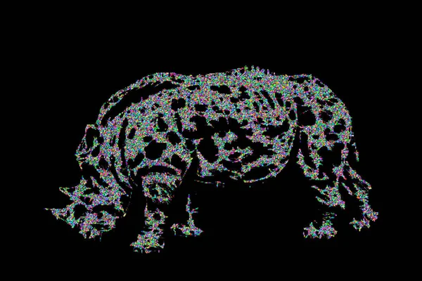 Абстрактный носорог. Векторная иллюстрация. Полутональный стиль . — стоковый вектор