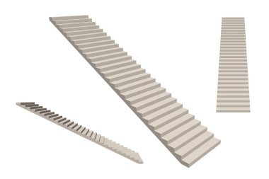 Merdiven boşluğu. Beyaz arka planda izole edilmiş. 3d Vektör illüstrasyonu. 