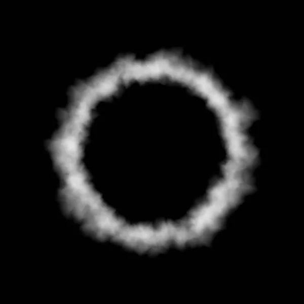 Anillo de humo. Aislado sobre fondo negro. Vector . — Archivo Imágenes Vectoriales