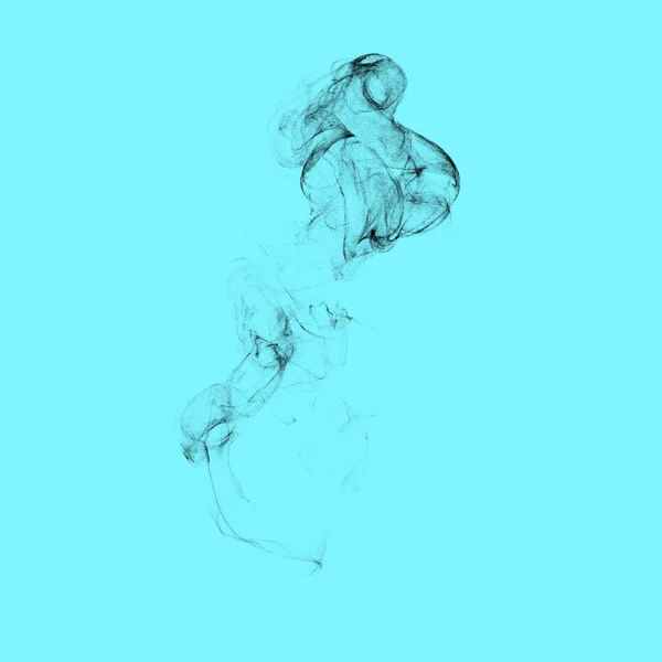 Черный дым. Изолированный на синем фоне . — стоковый вектор