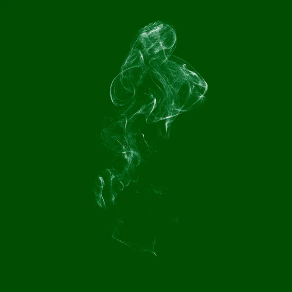 Fumo branco. Isolado em fundo verde . —  Vetores de Stock